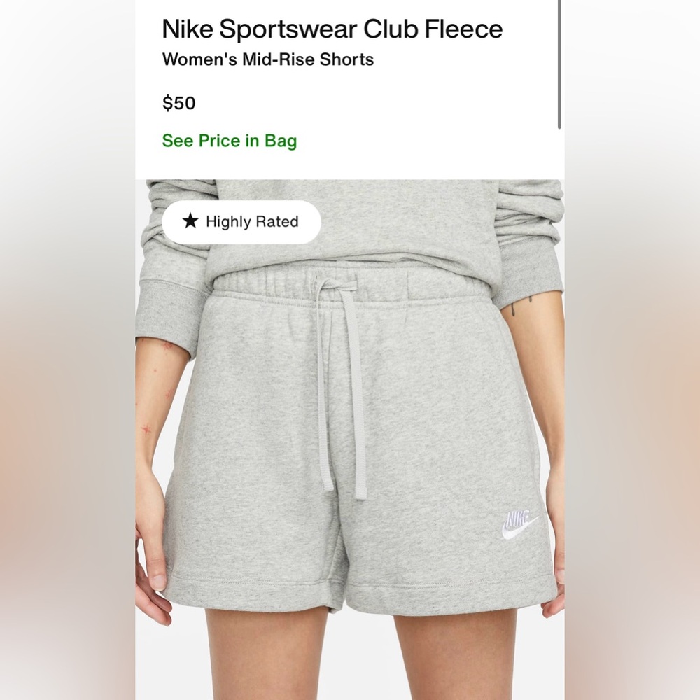 Nike Sportswear Club Fleece Women's Mid-Rise Shorts Light Gray